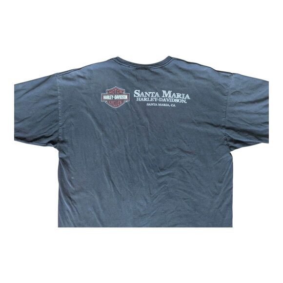 Vintage Y2K Harley Davidson Santa Maria CA Graphic T-Shirt XL Black Cyber - Picture 11 of 14